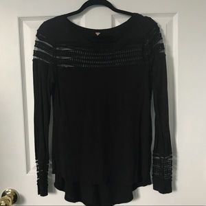 Free People Long Sleeve Detail T-shirt Top